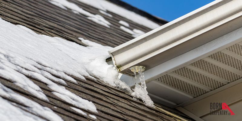  roofing  damaged by winter