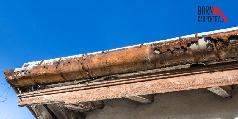 Rusted and corrosion gutter.