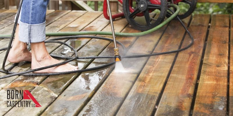 cleaning deck .